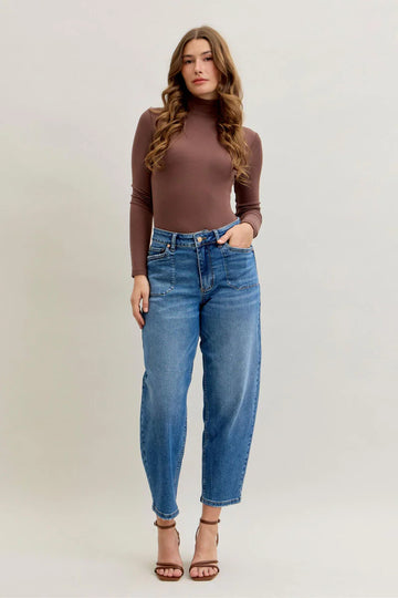 Judy Blue High Waist Soft Barrel Stitch Thru Pocket Denim Jeans 881012