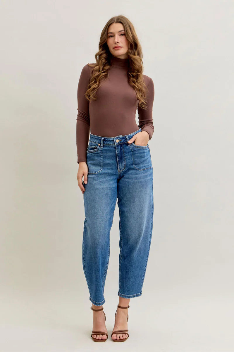 Judy Blue High Waist Soft Barrel Stitch Thru Pocket Denim Jeans 881012