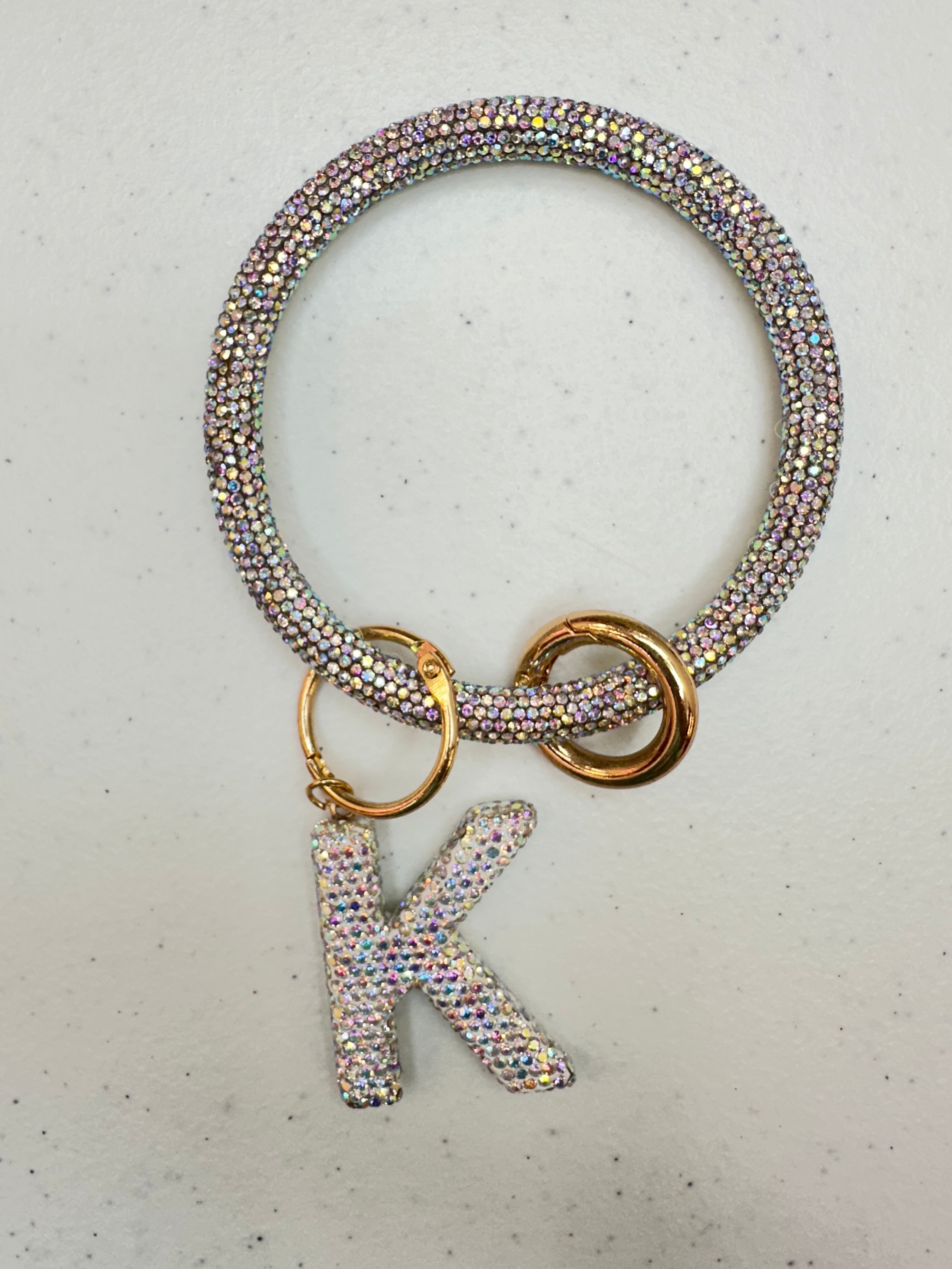 Rhinestone wristlet with letter