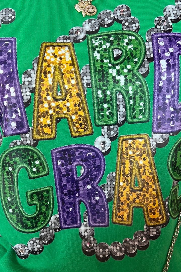 Mardi Gras W bling Sweatshirt