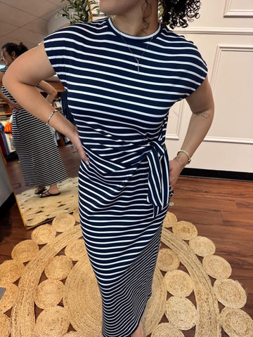Boardwalk Babe Striped Dress By Entro