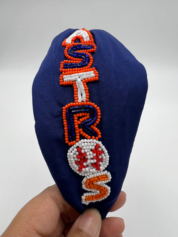 H-town Stros Baseball Beaded Headband