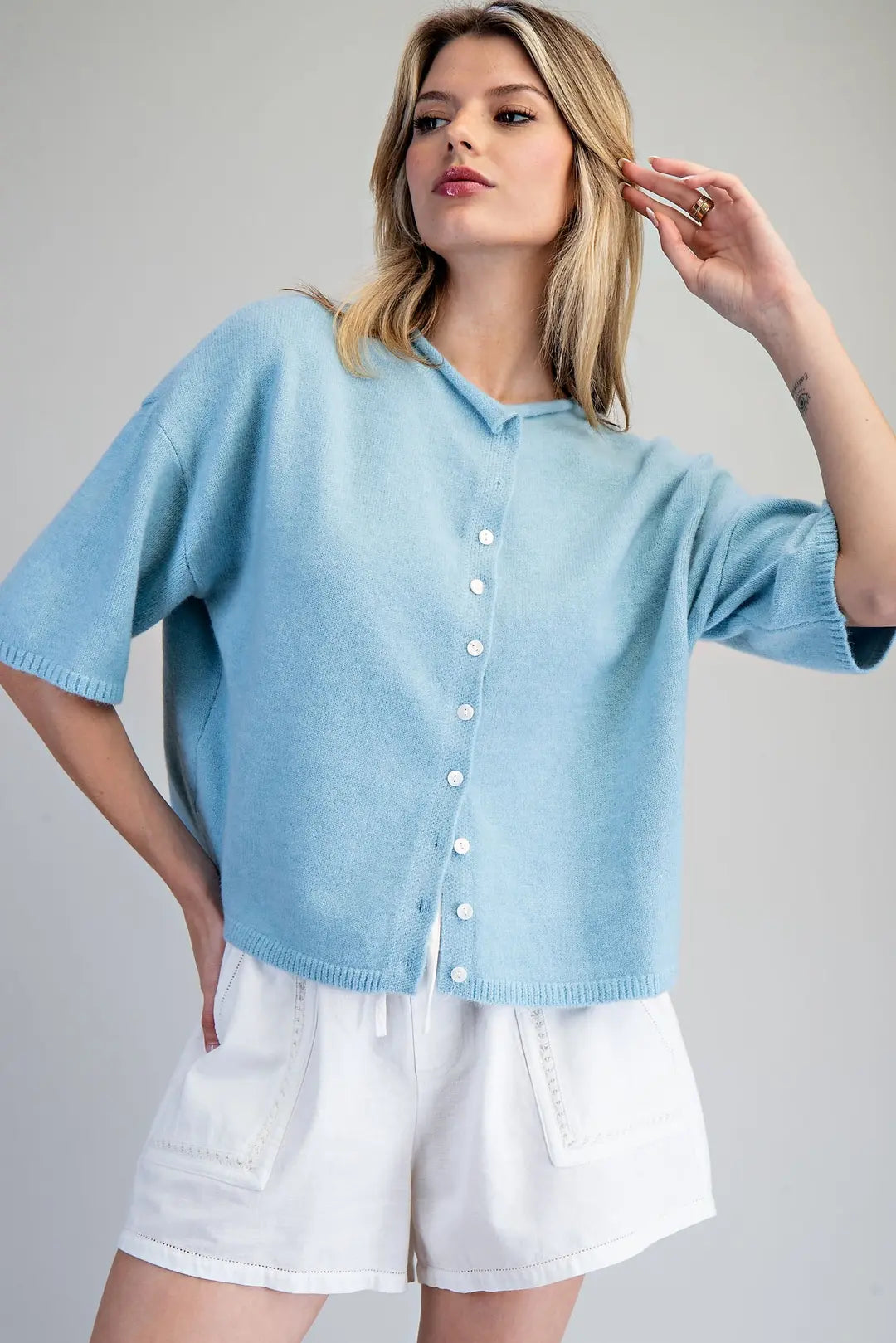 Blue Skies Knit Cardigan By Eesome