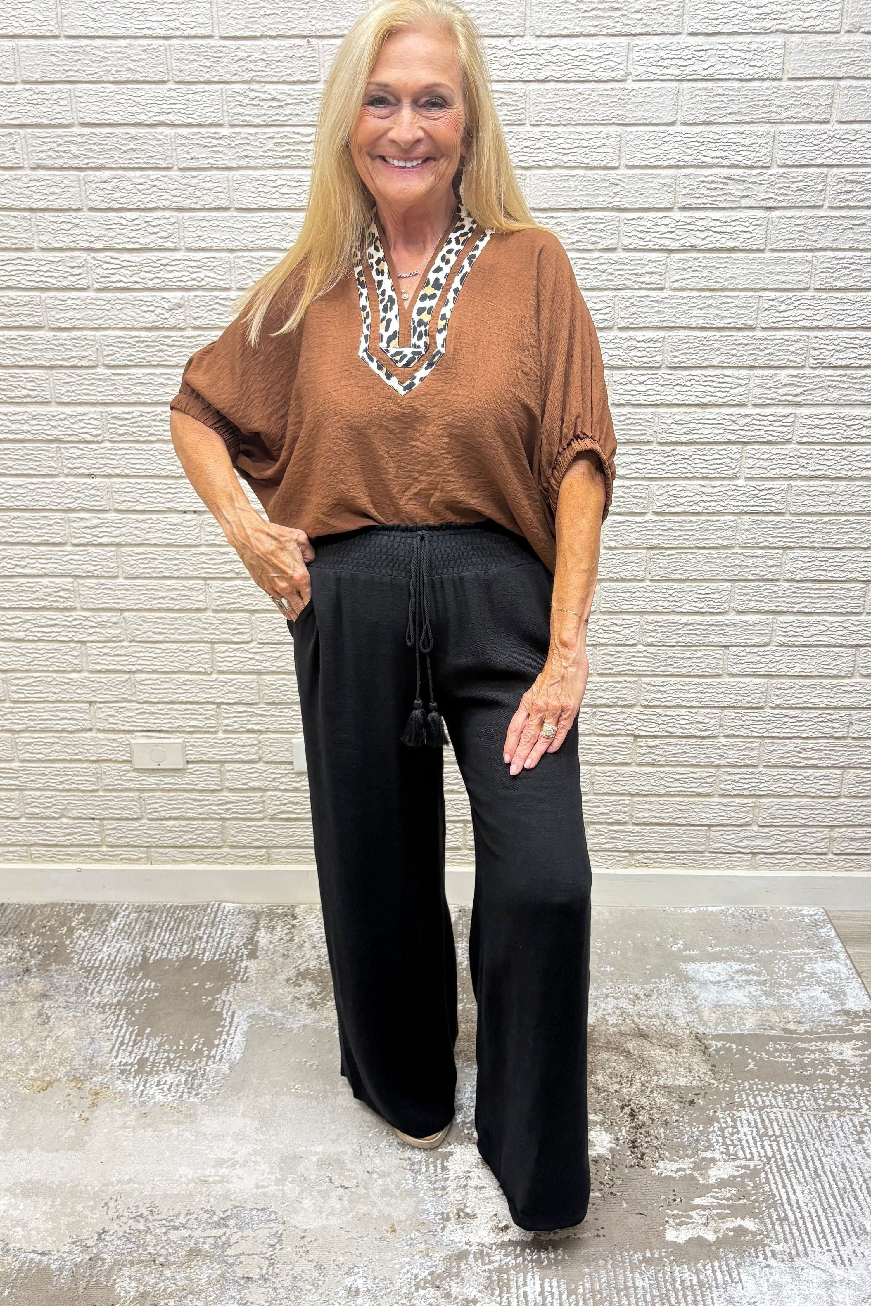 Drawstring Tassel Straight Leg Pants by Eesome
