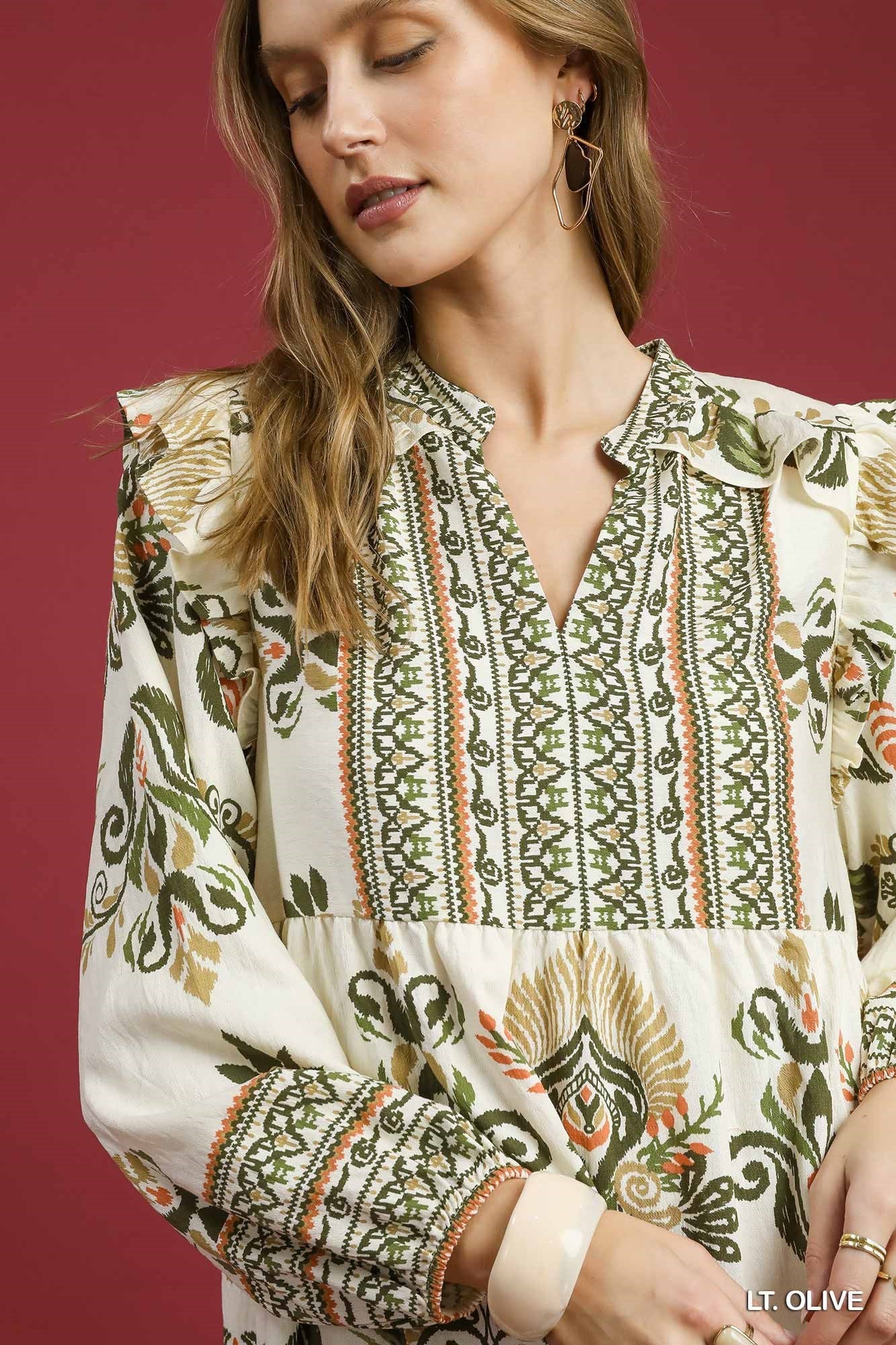 Boho Long Sleeve Mini Dress by Umgee