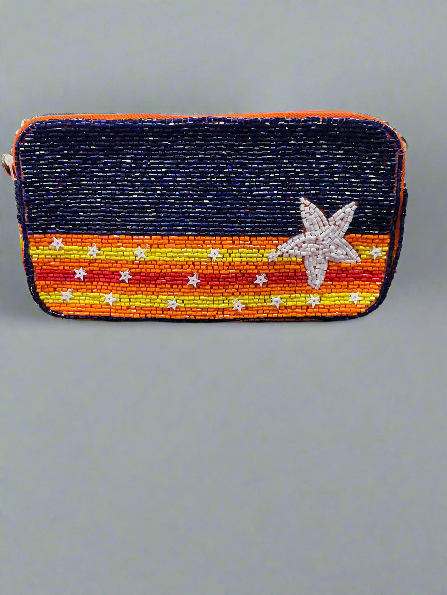 Small H-town Baseball Team beaded Crossbody Bags (multiple styles)