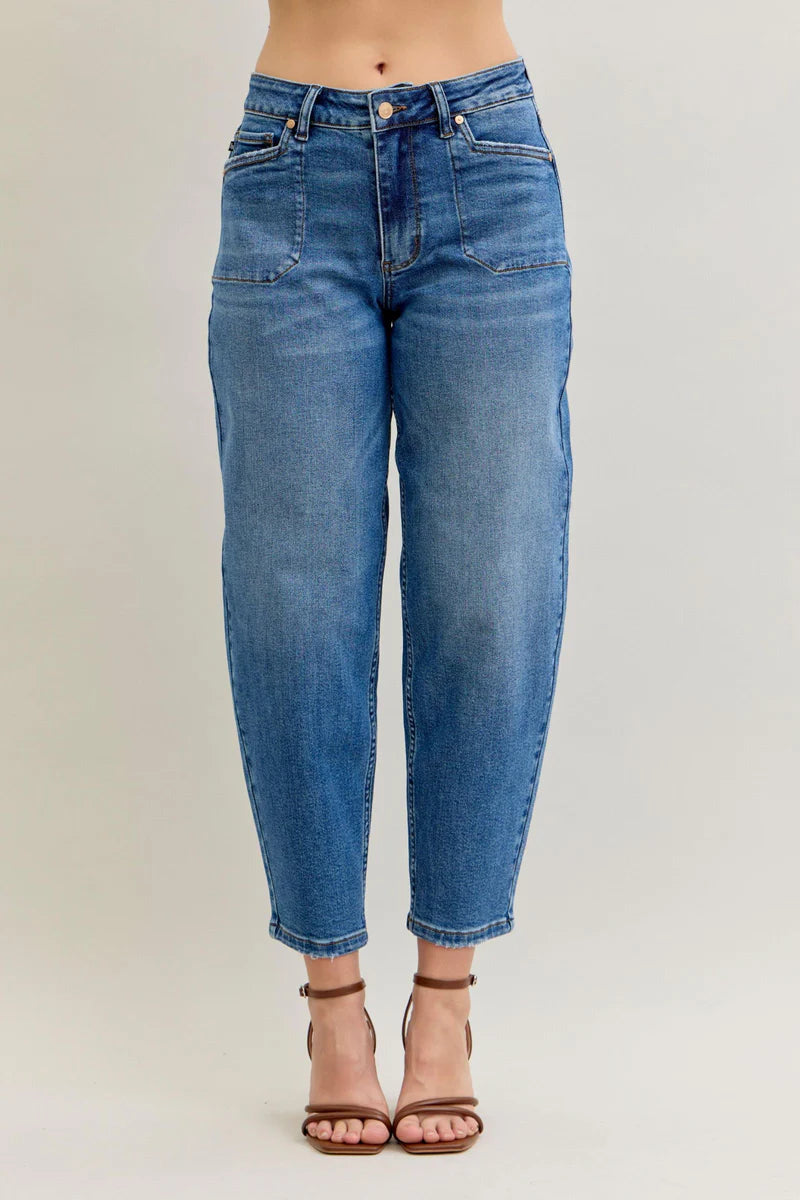 Judy Blue High Waist Soft Barrel Stitch Thru Pocket Denim Jeans 881012