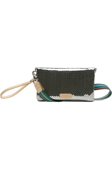 Textured metallic consuela bag