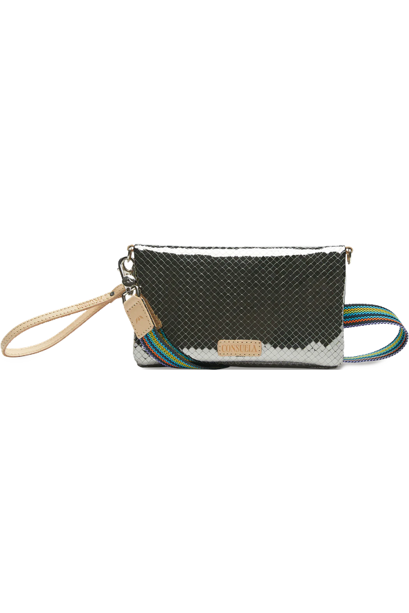 Textured metallic consuela bag
