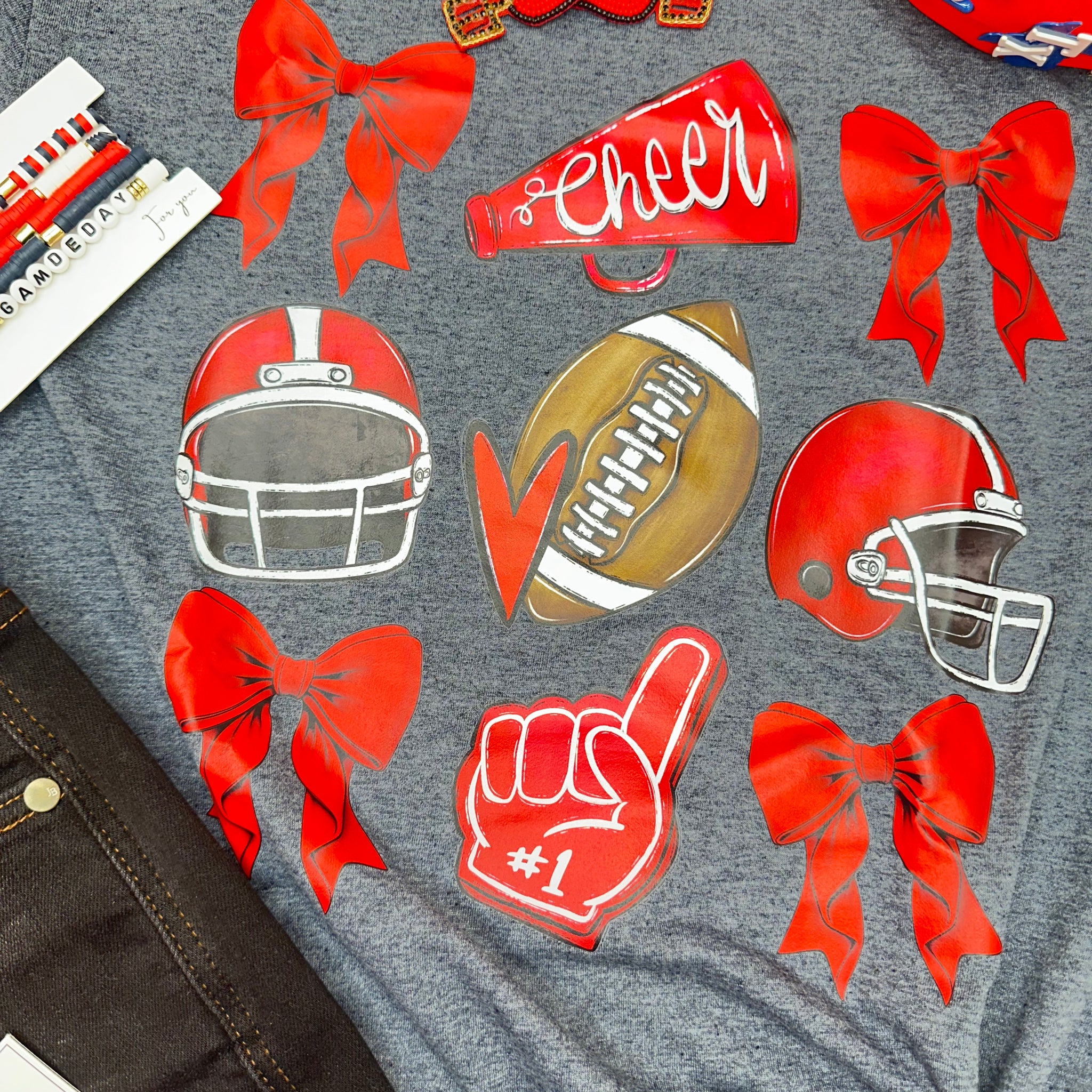 Football #1 Red Graphic Tee