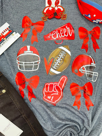 Football #1 Red Graphic Tee