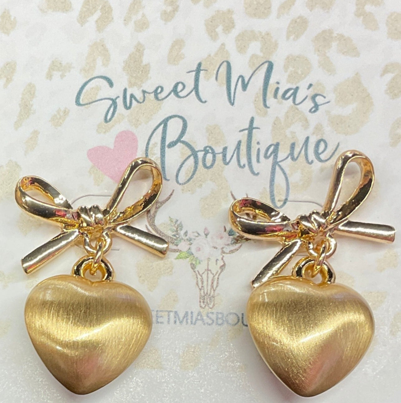 Gold Coquette Heart Earrings