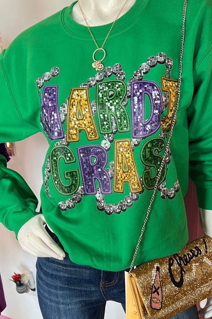 Mardi Gras W bling Sweatshirt