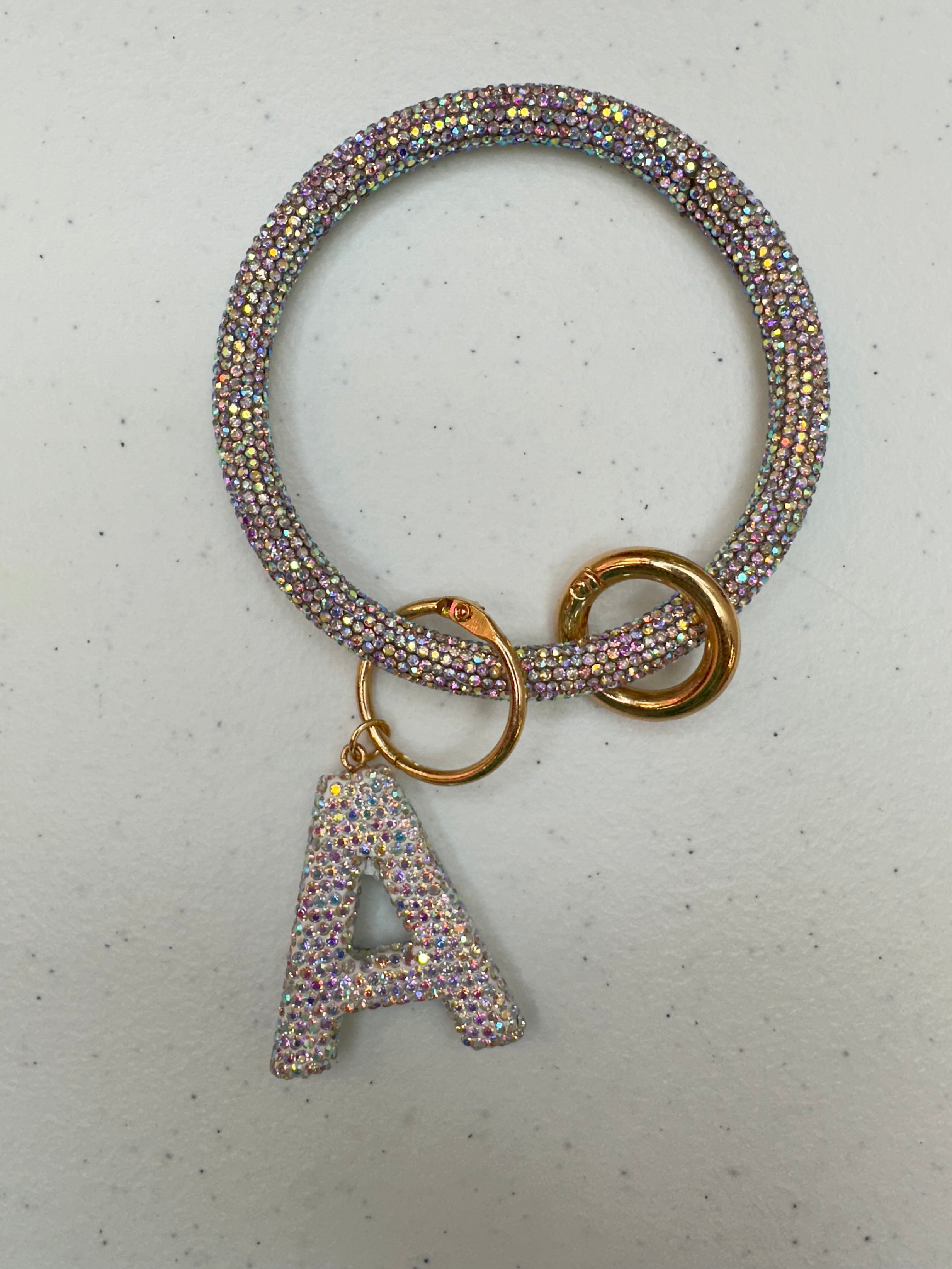 Rhinestone wristlet with letter