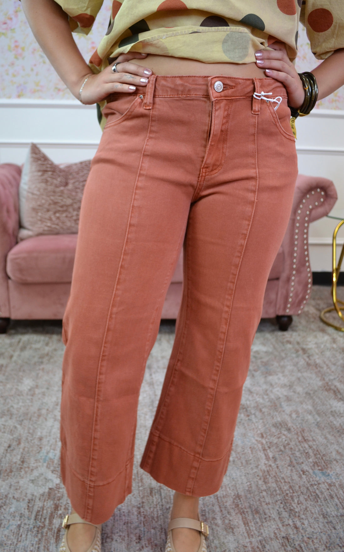 Canyon Clay Cropped Jeans By Zenana