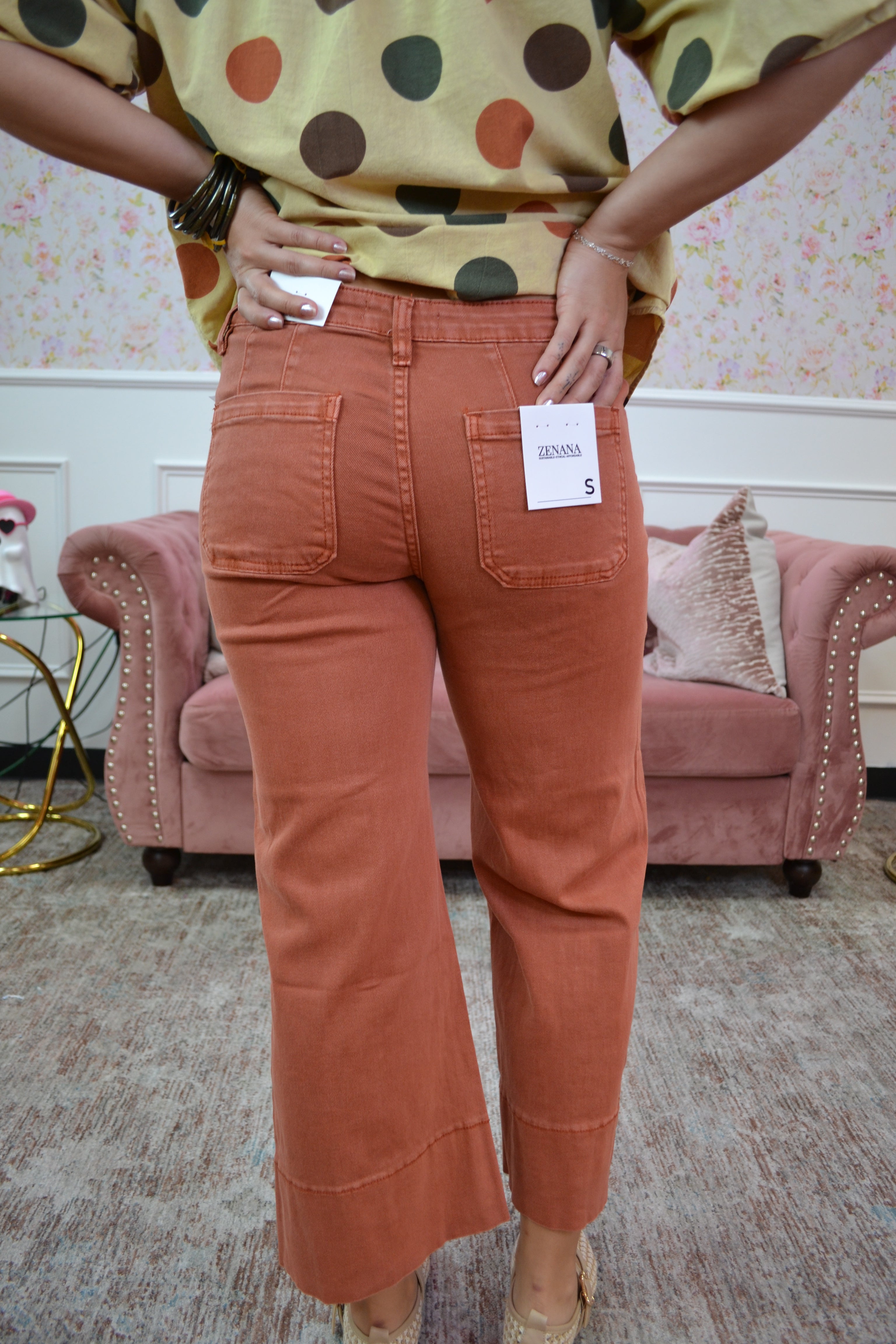 Canyon Clay Cropped Jeans By Zenana