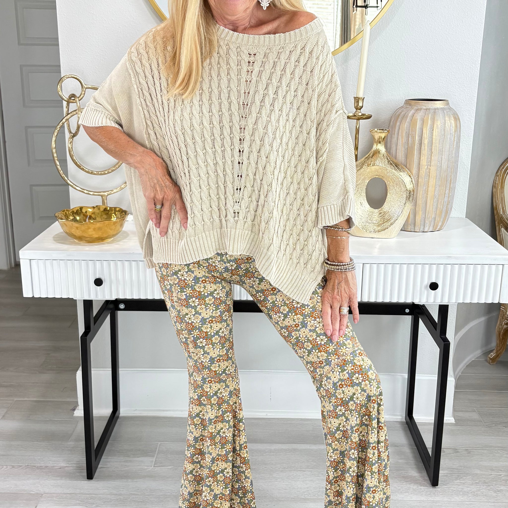 Dream in Flowers Bell Flare Pants By Three Bird Nest