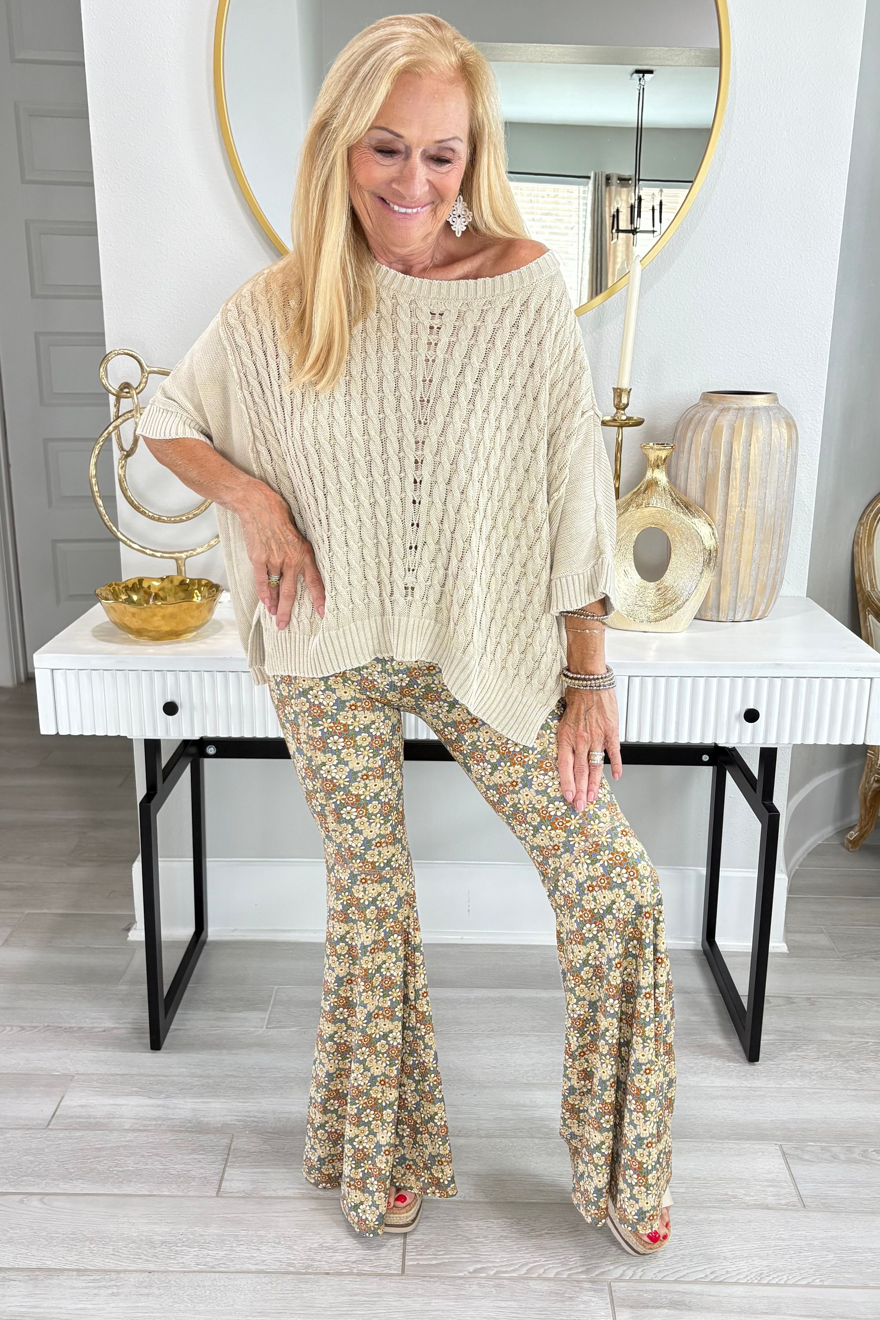 Dream in Flowers Bell Flare Pants By Three Bird Nest