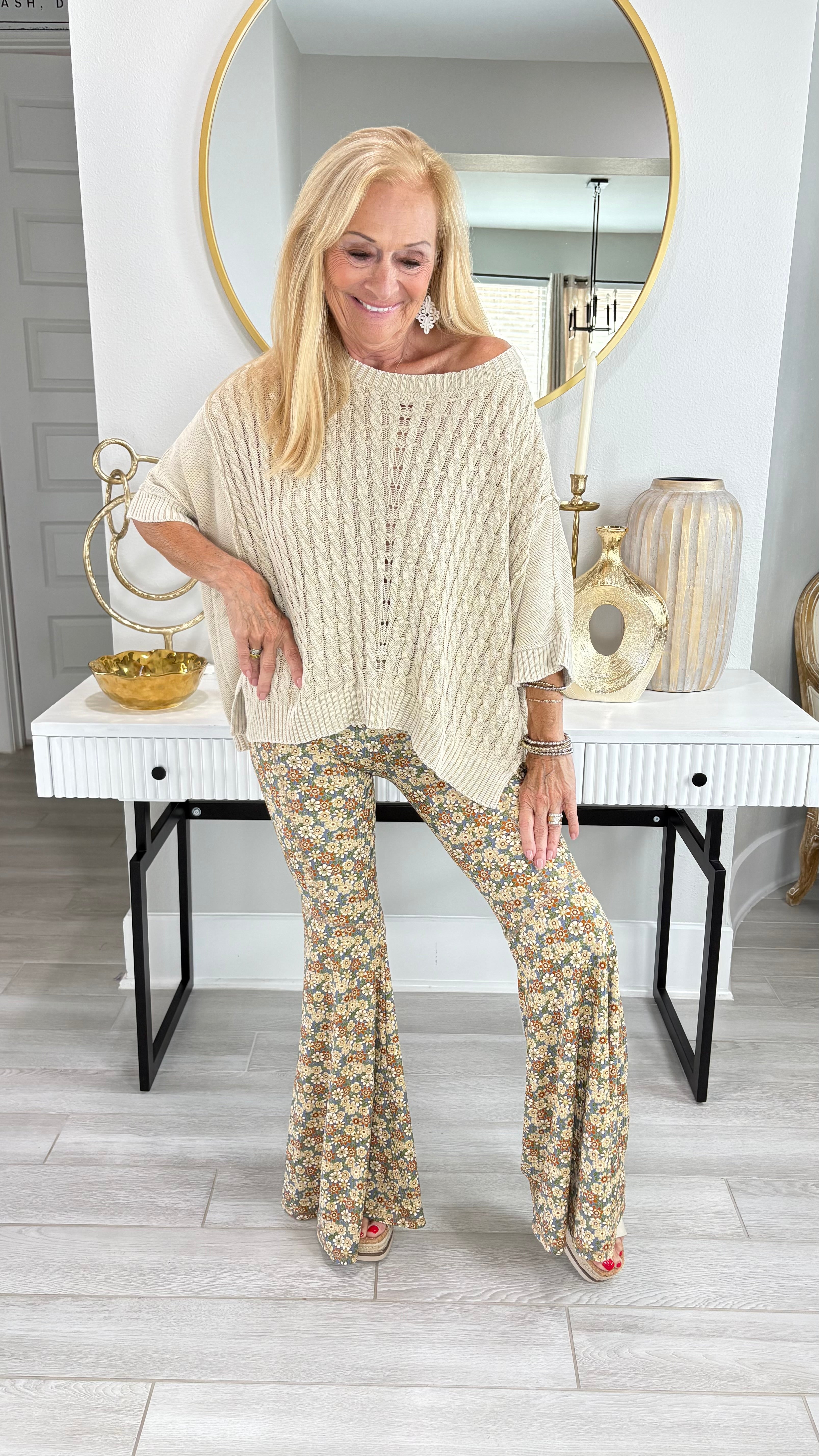 Dream in Flowers Bell Flare Pants By Three Bird Nest