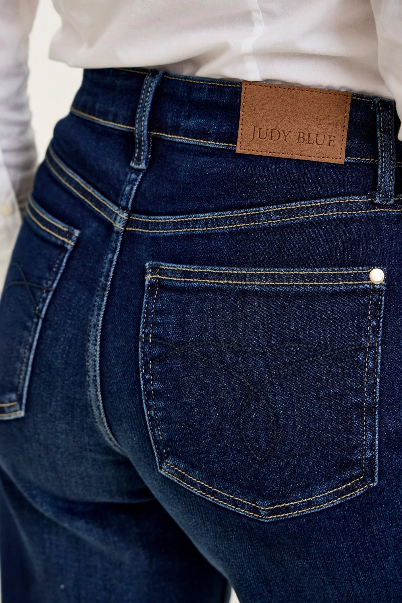 Petite- Judy Blue High Waist Lux Dark Twighlight Retro Wide Leg Denim Jeans 82748