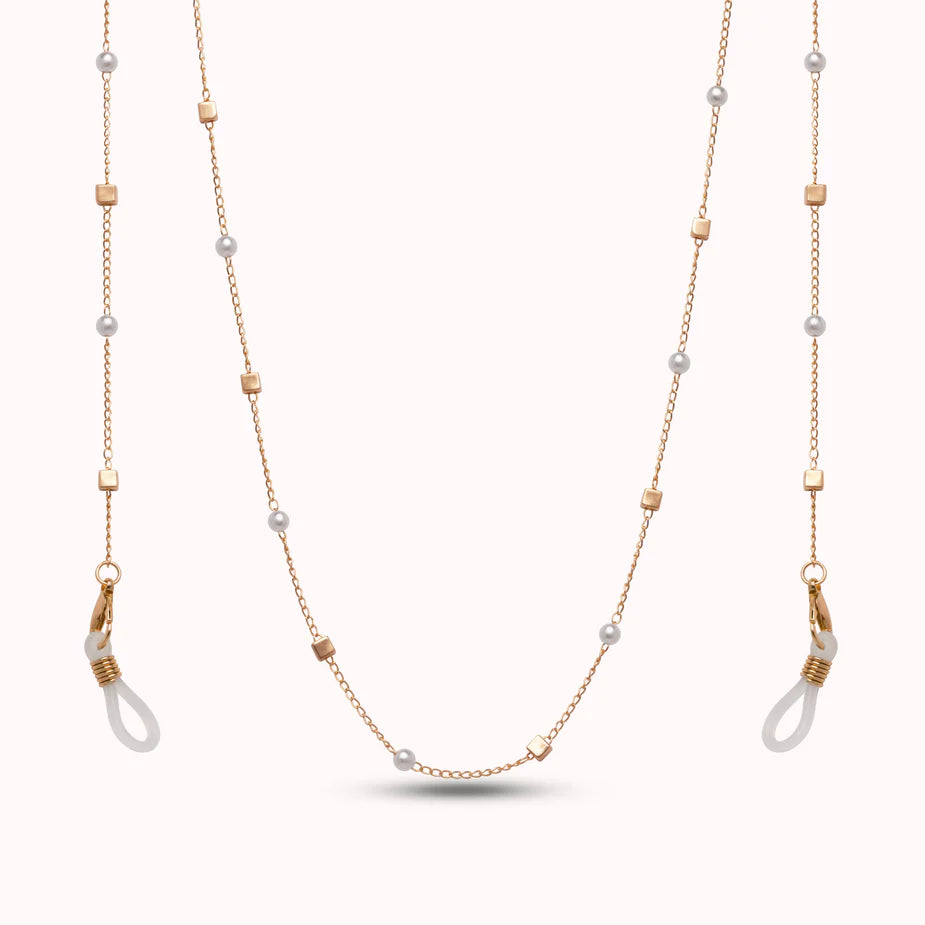 Eyewear Chain Gold w/Pearl Bead