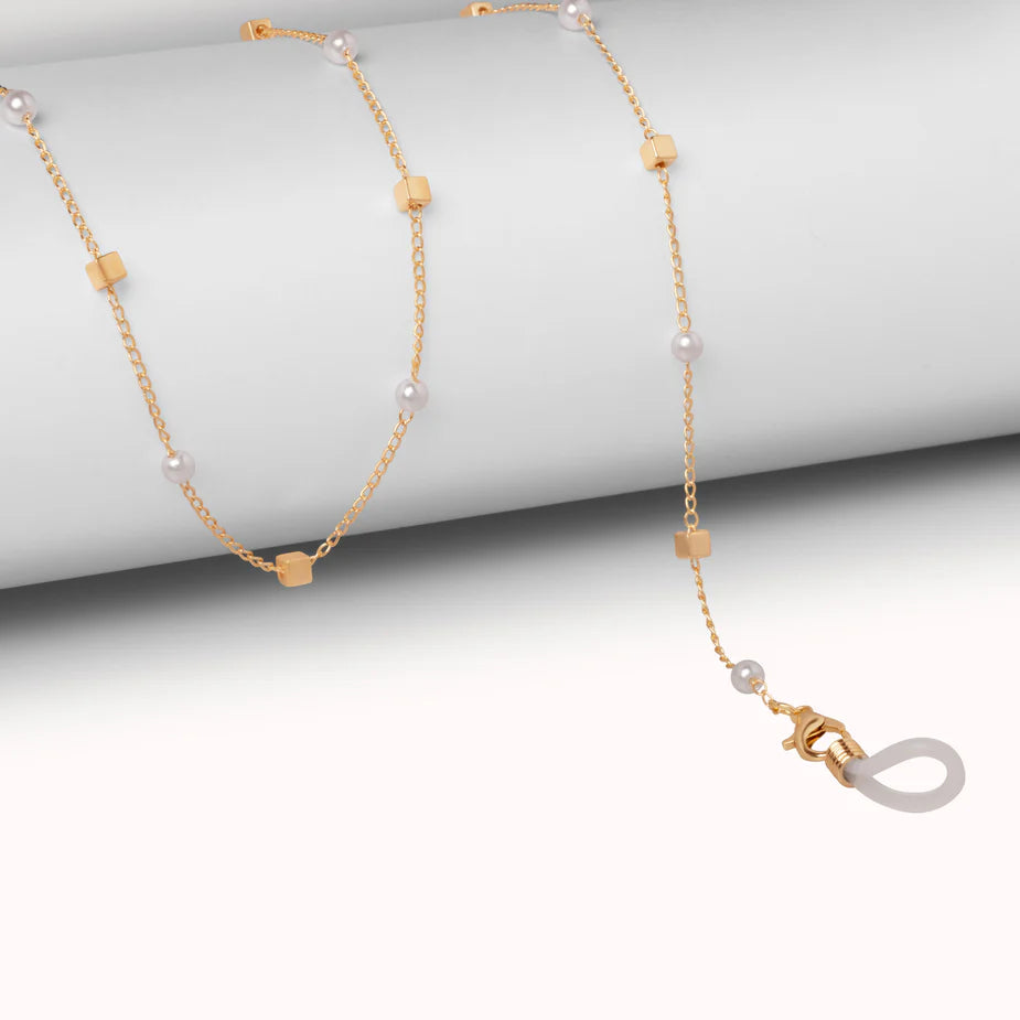 Eyewear Chain Gold w/Pearl Bead