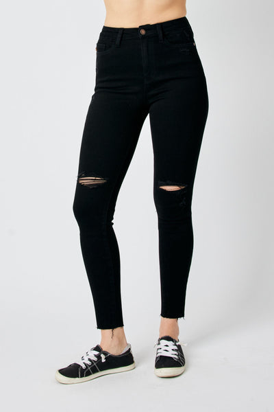 Judy blue High Waist Heavy Destroy Raw Hem Skinny 88562