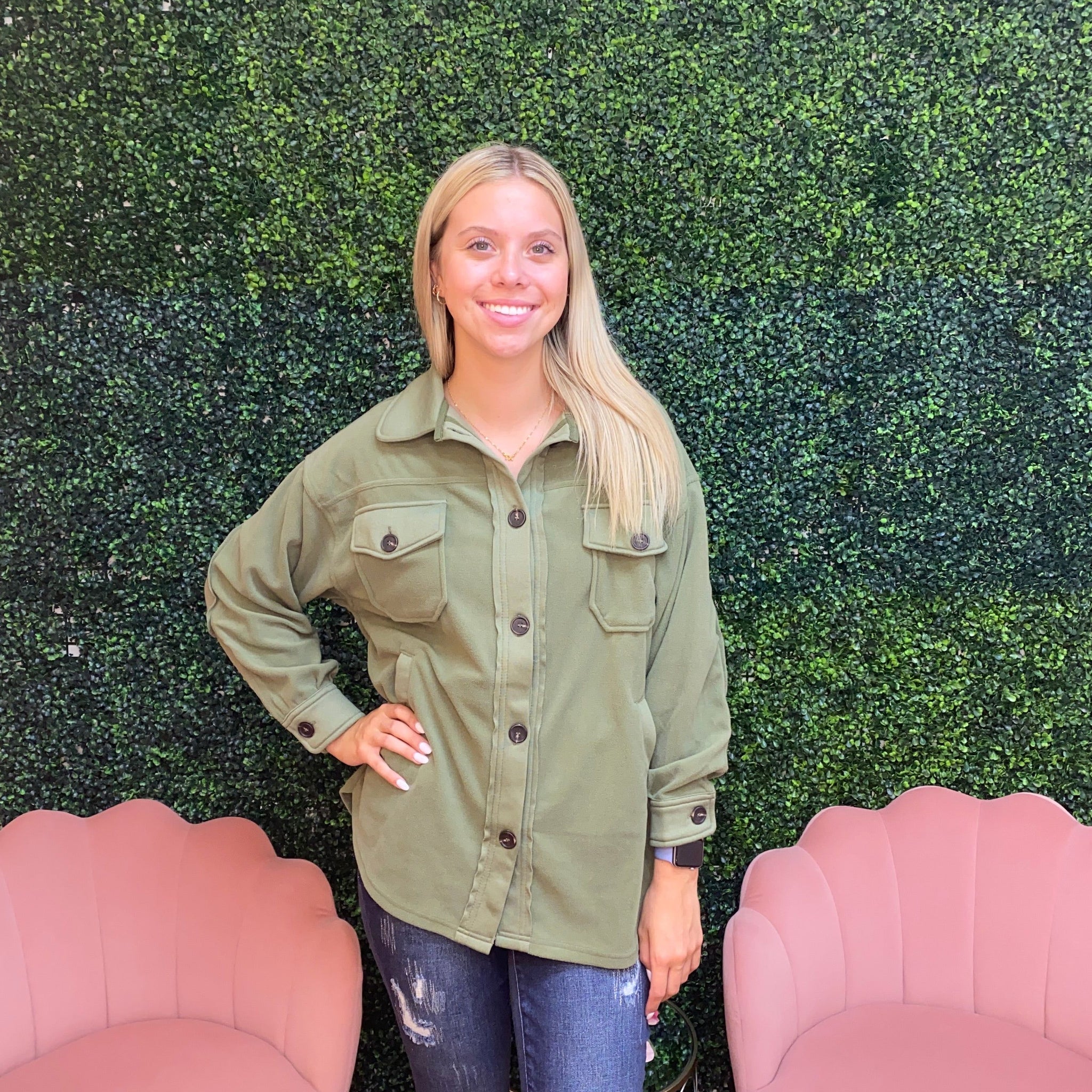 Zenana Oversized Basic Fleece Shacket
