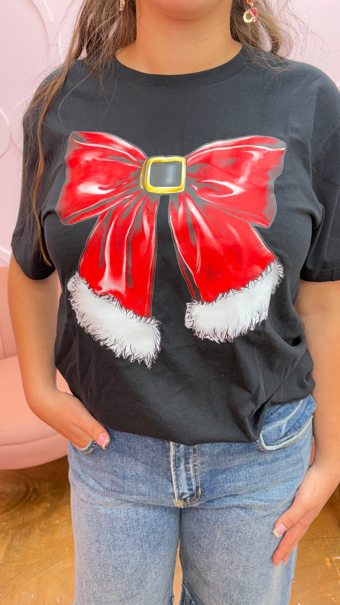 Santa Bow Graphic Tee