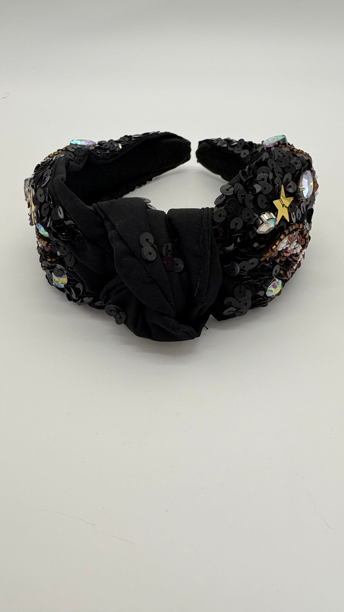 Black Football Sequin Headband