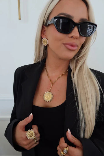Golden Heirloom Coin Necklace By Chansuttpearls