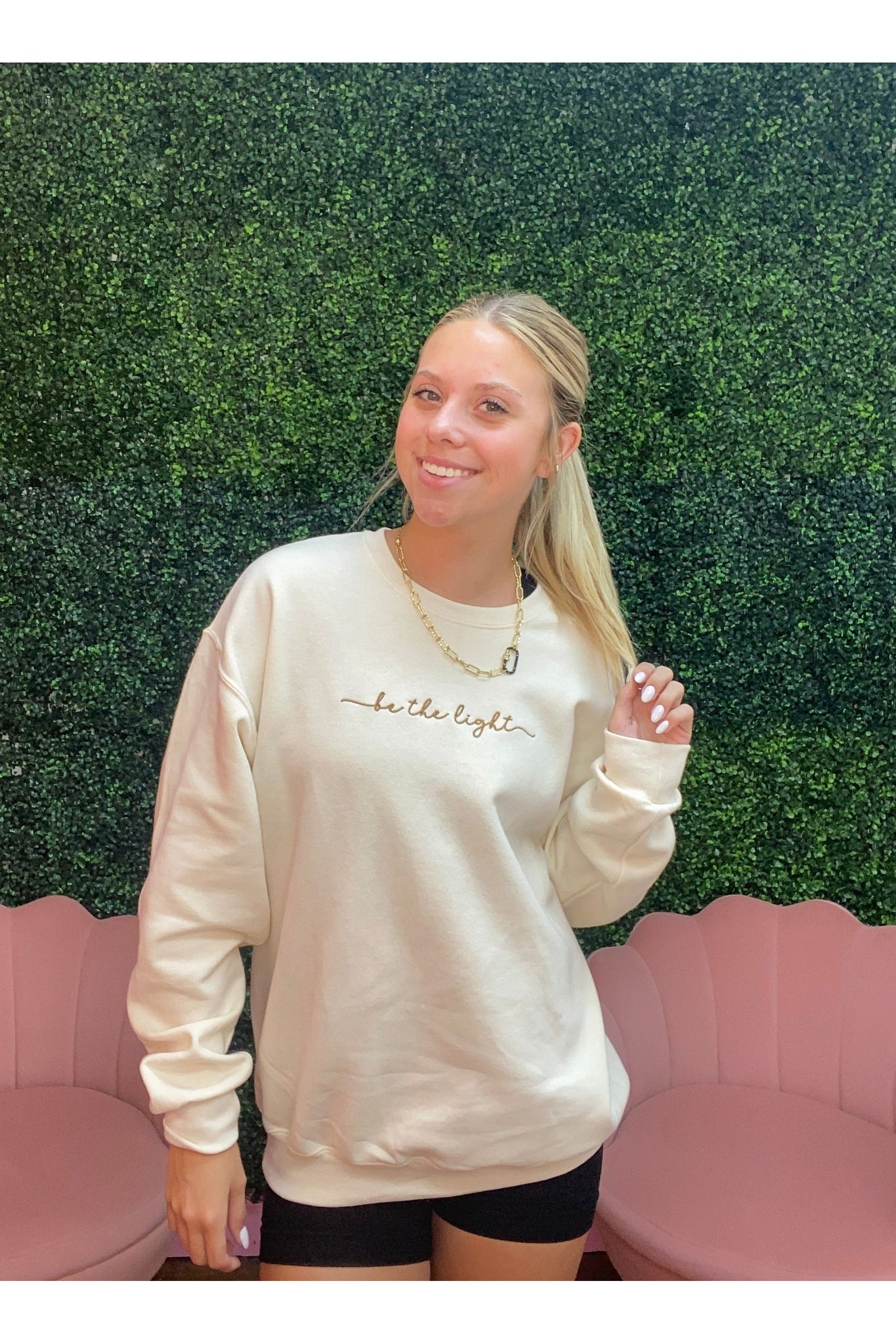 Embroidered Be the Light Sweatshirt
