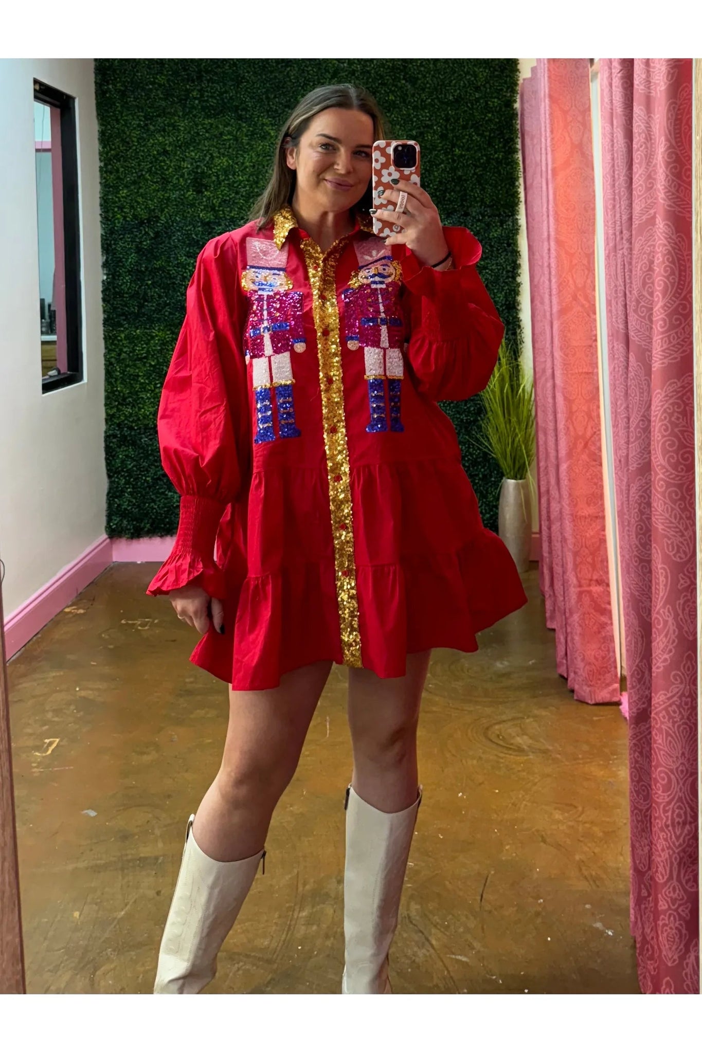 Sequin Nutcracker Poplin Mini Dress