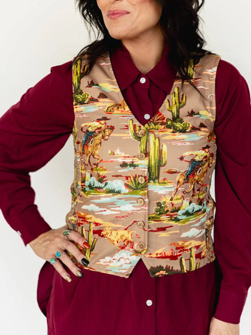 Taupe Cowboy Vest By Turquoise Haven