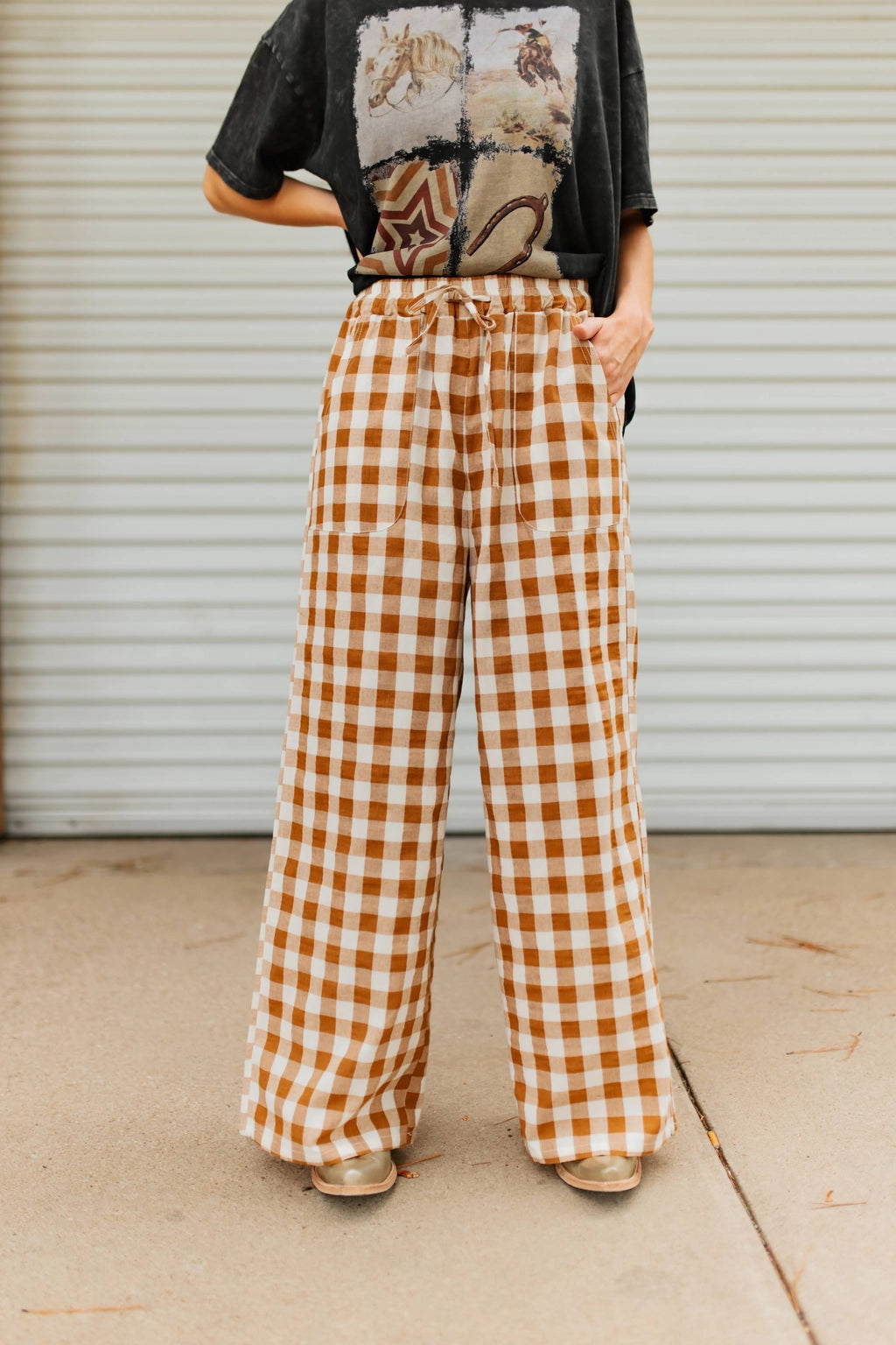 Sweet Tea Check Pants By Turquoise Haven