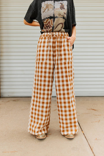 Sweet Tea Check Pants By Turquoise Haven