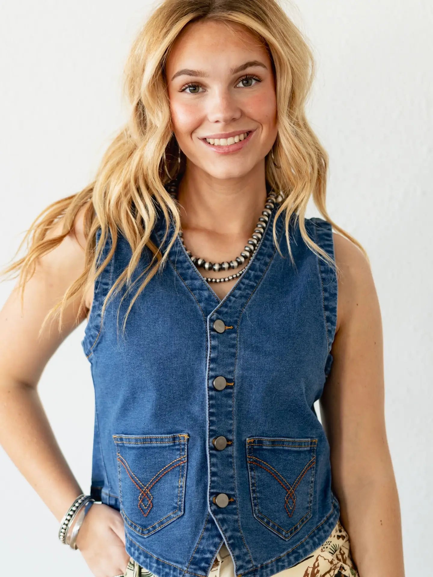 Blue Denim Vest By Turquoise Haven