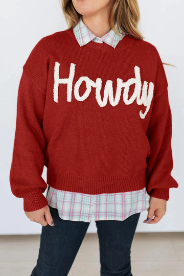 Howdy Red Sweater By Turquoise Haven