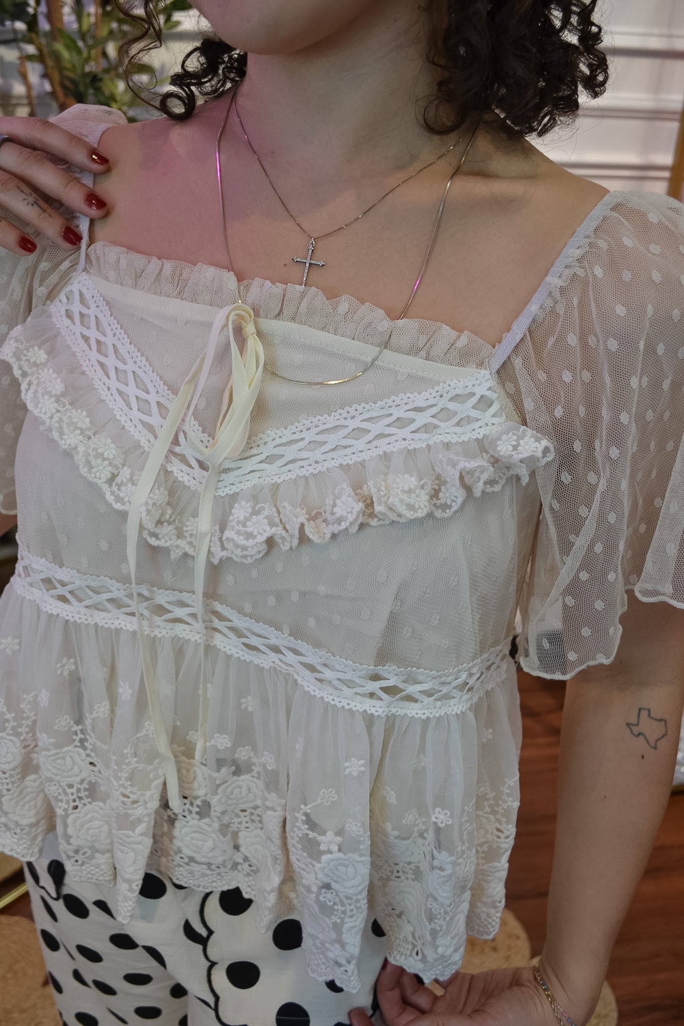 Champagne Kisses Lace Blouse