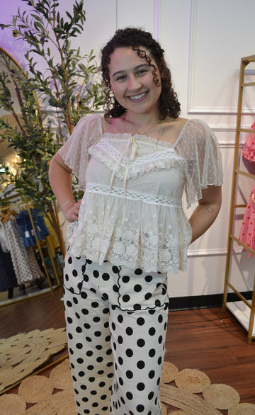 Champagne Kisses Lace Blouse