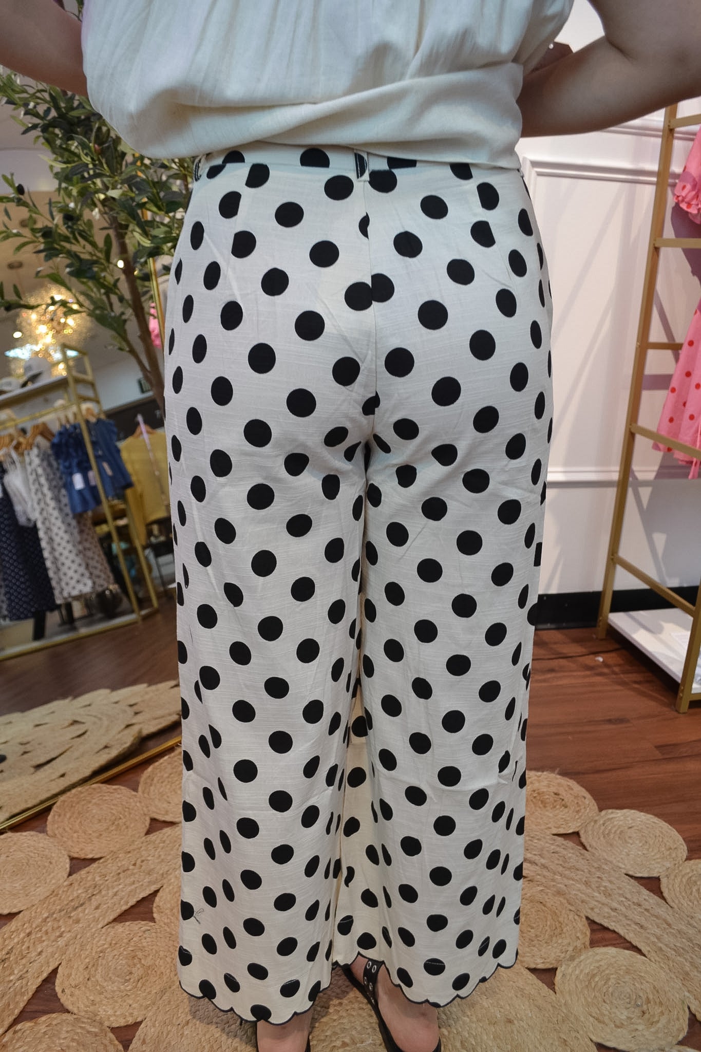 Sweet Charm Scallop Polka Dot Pants By Jodifl