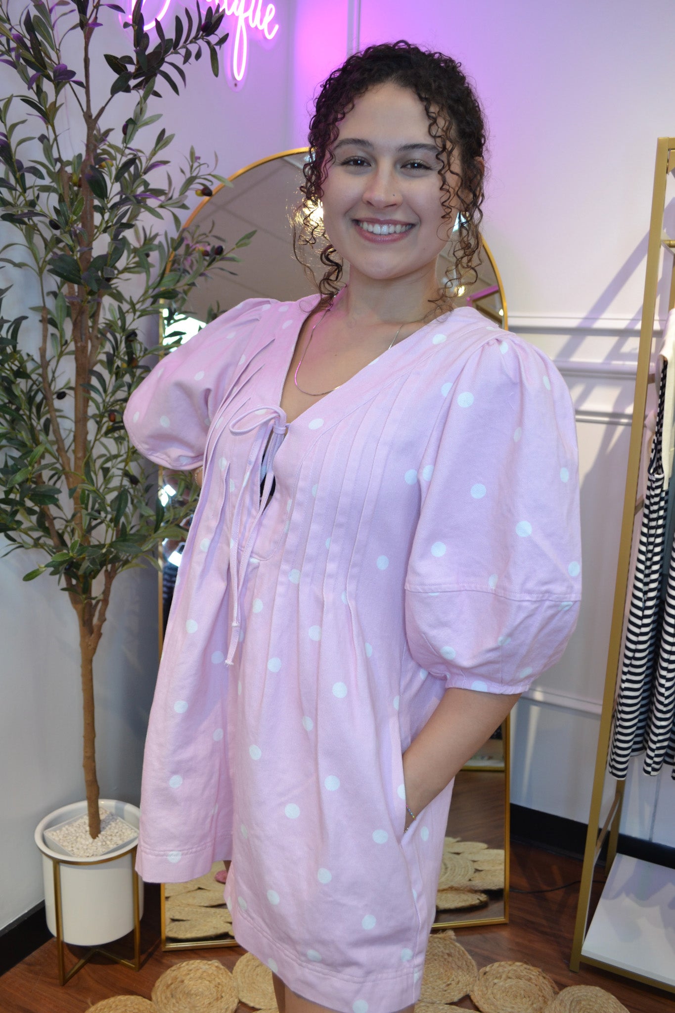 Pink Sugar Polka Dot Romper By Peach Love Cali