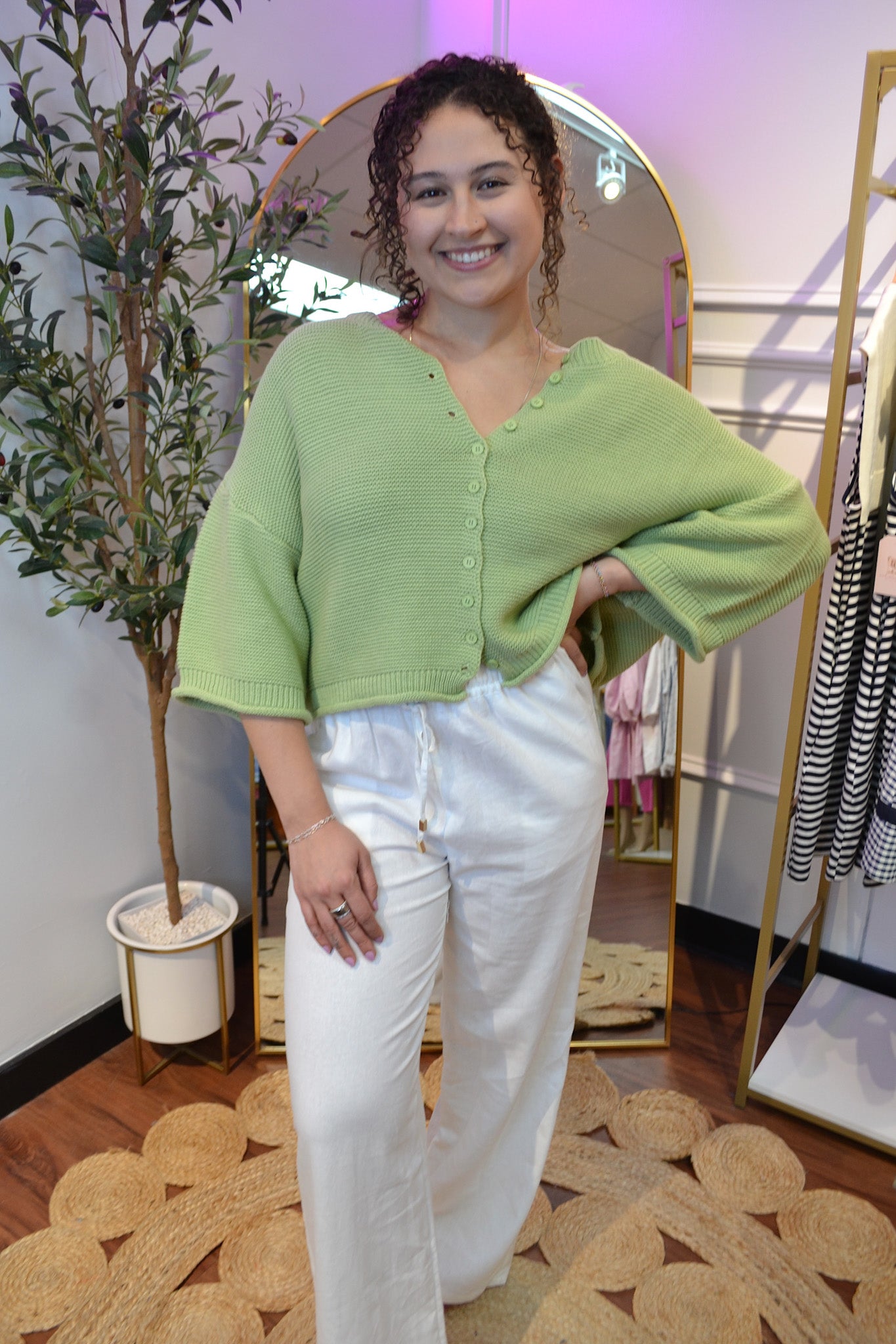 Matcha Breeze Oversized Cardigan By Peach Love California