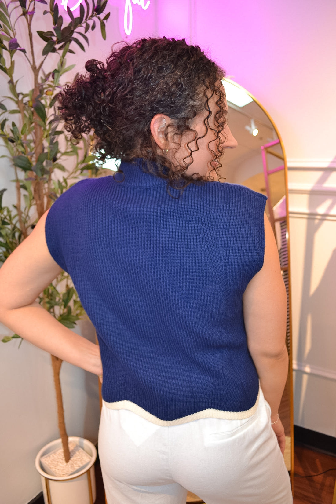 Stars & Sweet Scallop Knit Top By Eesome