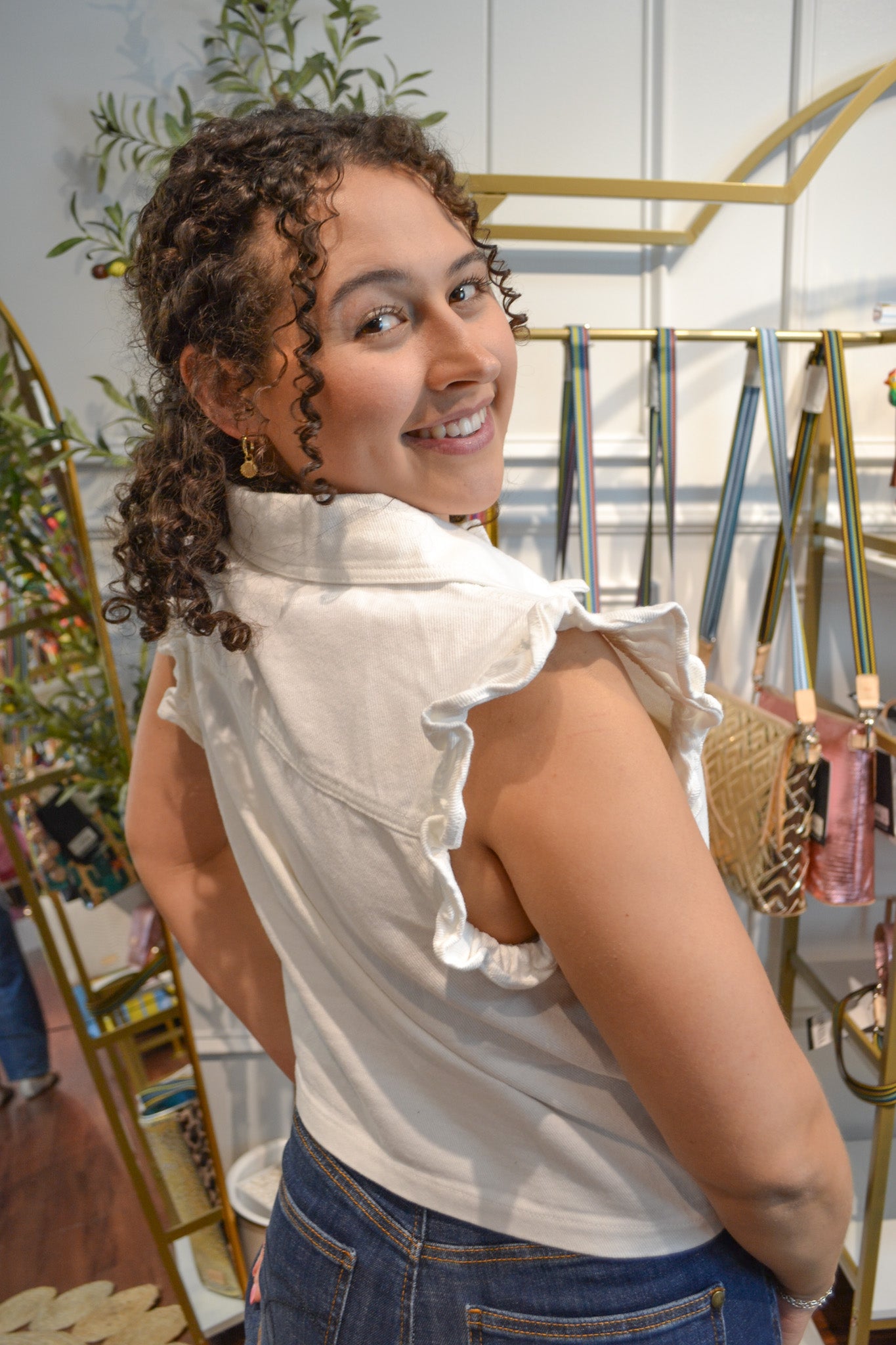 Hampton Breeze Ruffle Vest By Sunday Edition