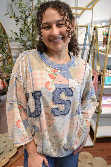 Americana Patchwork Pullover By Easel