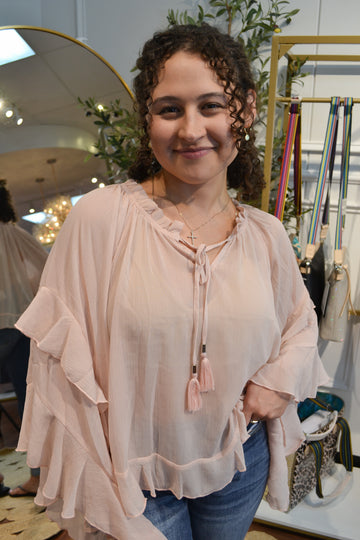 Blush Romance Ruffle Blouse By Oddi