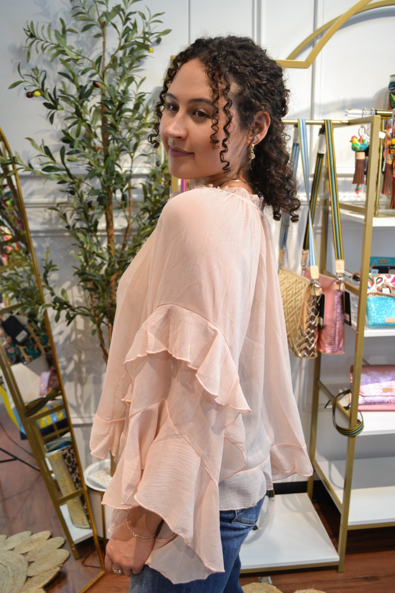 Blush Romance Ruffle Blouse By Oddi