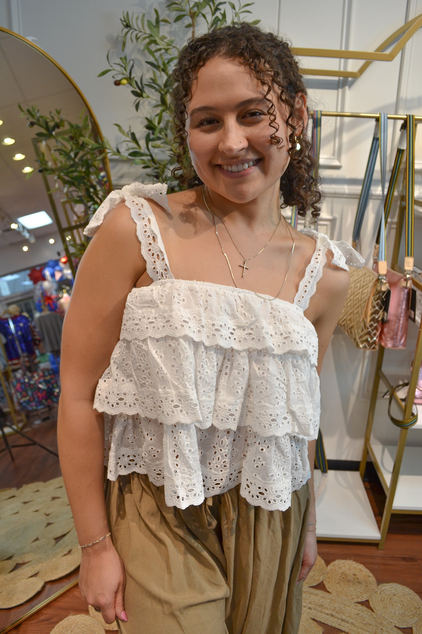 Sweet Romance Eyelet Tiered Top By So Me