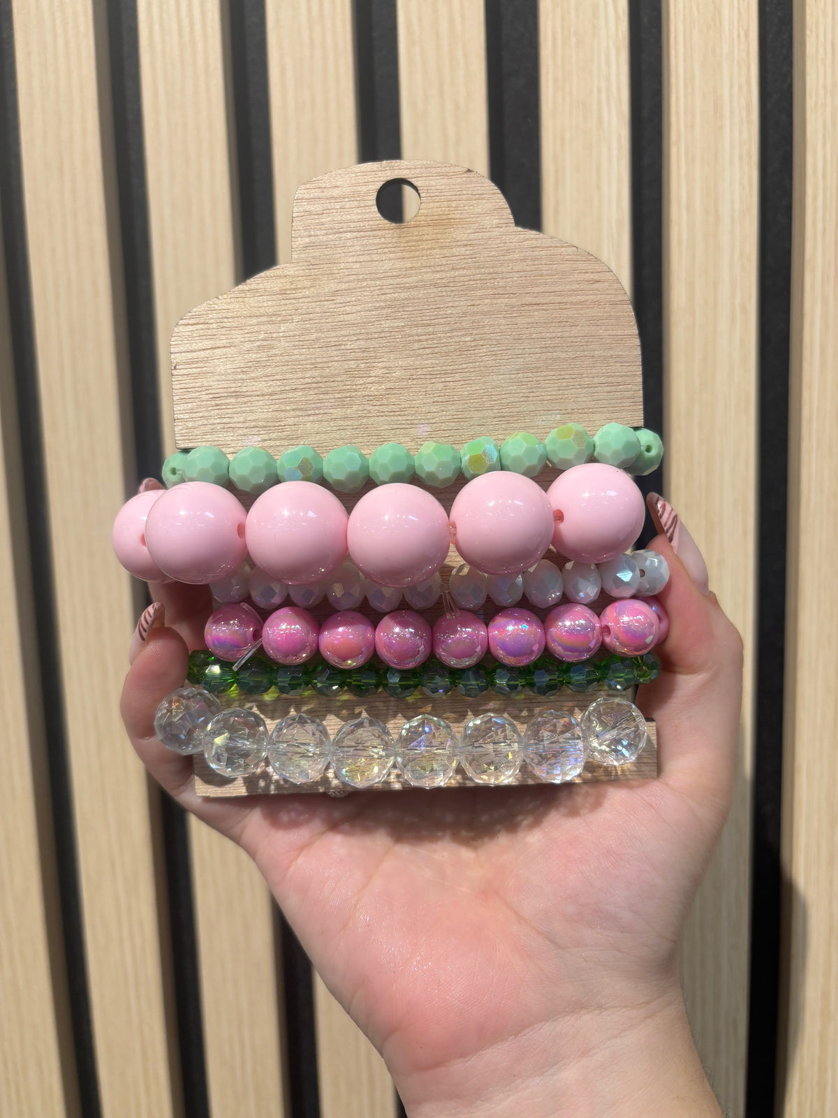 Pink Reindeer Wishes Bracelet Stack